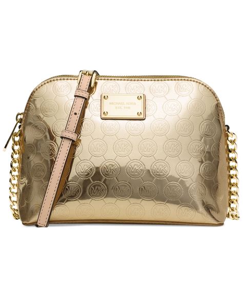 MICHAEL Michael Kors Cindy Large Dome Crossbody Pale Gold 